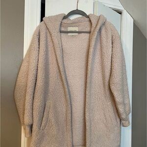 American Eagle Outfitters Cream Teddy Jacket